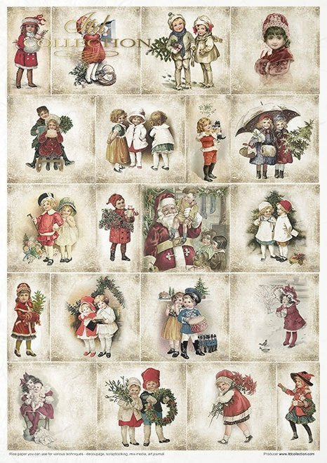 ITD Collection Rice Paper Pack of 11 Vintage Advent Calendar