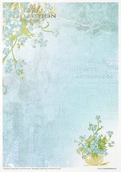 ITD Collection Rice Paper Pack Flower Post Forget me Not