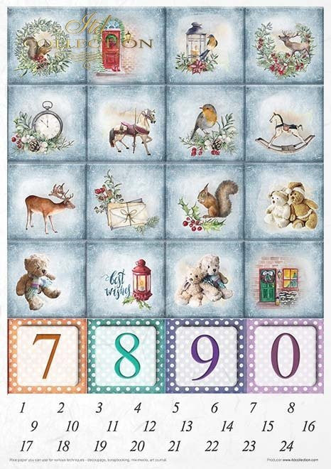 ITD Collection Rice Paper Pack of 11 Wonderful Christmas Time