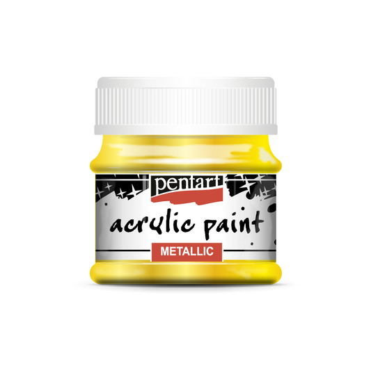Acrylic paint metallic 50 ml yellow