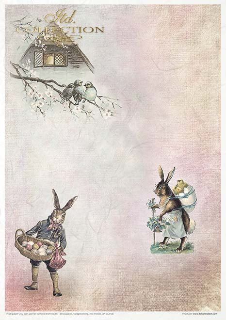 ITD Collection Rice Paper Pack of 11 A4 Easter Bunny