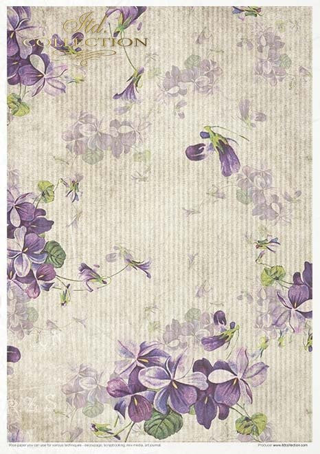 ITD Collection Rice Paper Pack Post Flower Post Violet