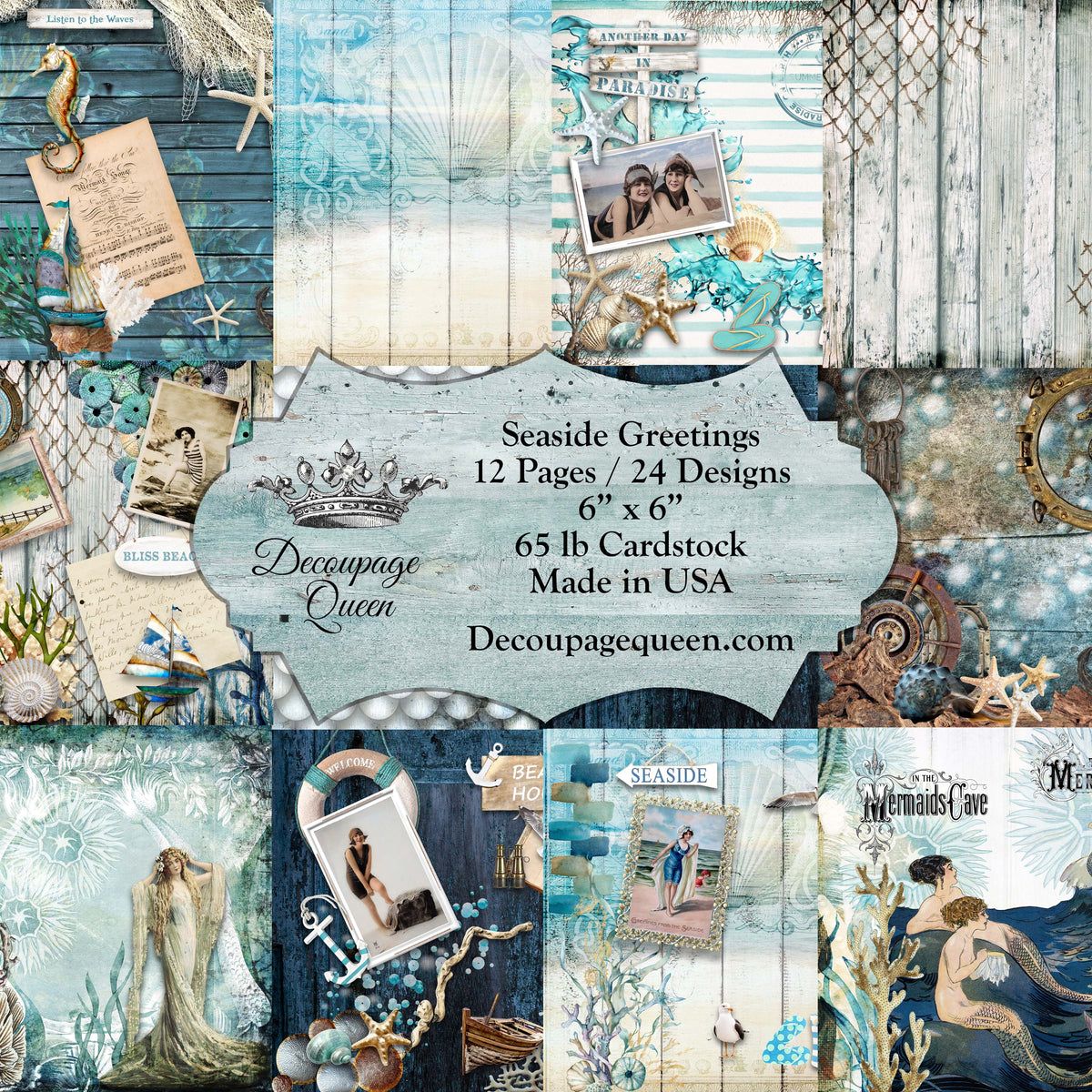 Decoupage Queen Seaside Greetings Scrapbook Set