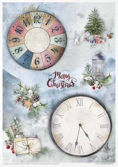 ITD Collection Rice Paper Pack of 11 Wonderful Christmas Time