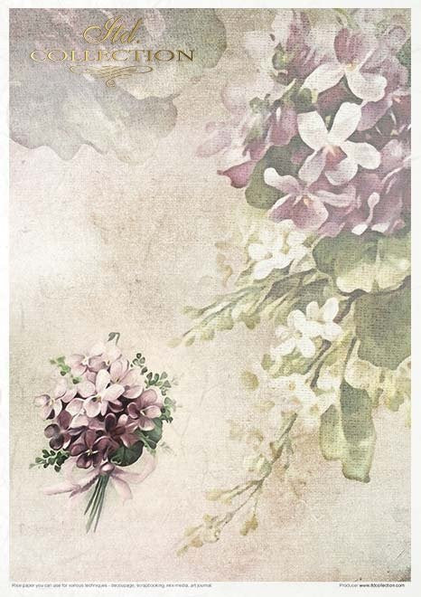 ITD Collection Rice Paper Pack Post Flower Post Violet
