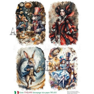 Fantasy Wonderland Character Illustration Panel Decoupage Paper – A4