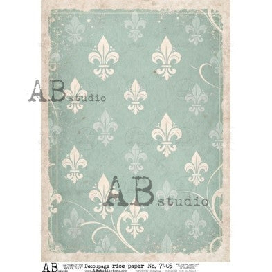 Vintage Fleur-de-Lis Background Pattern Decoupage Paper – A4