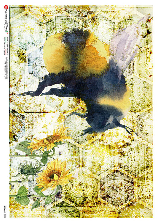 Paper Designs Bumblebee with Sunflowers Animals 0181