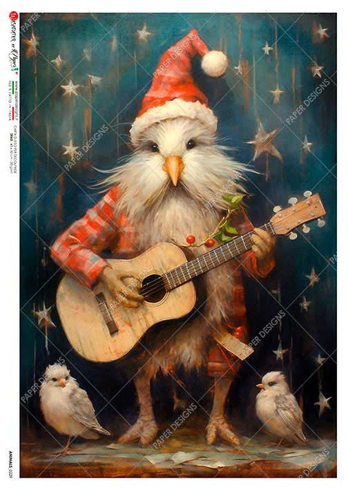 Paper Designs Creature Playing Guitar Rice Paper