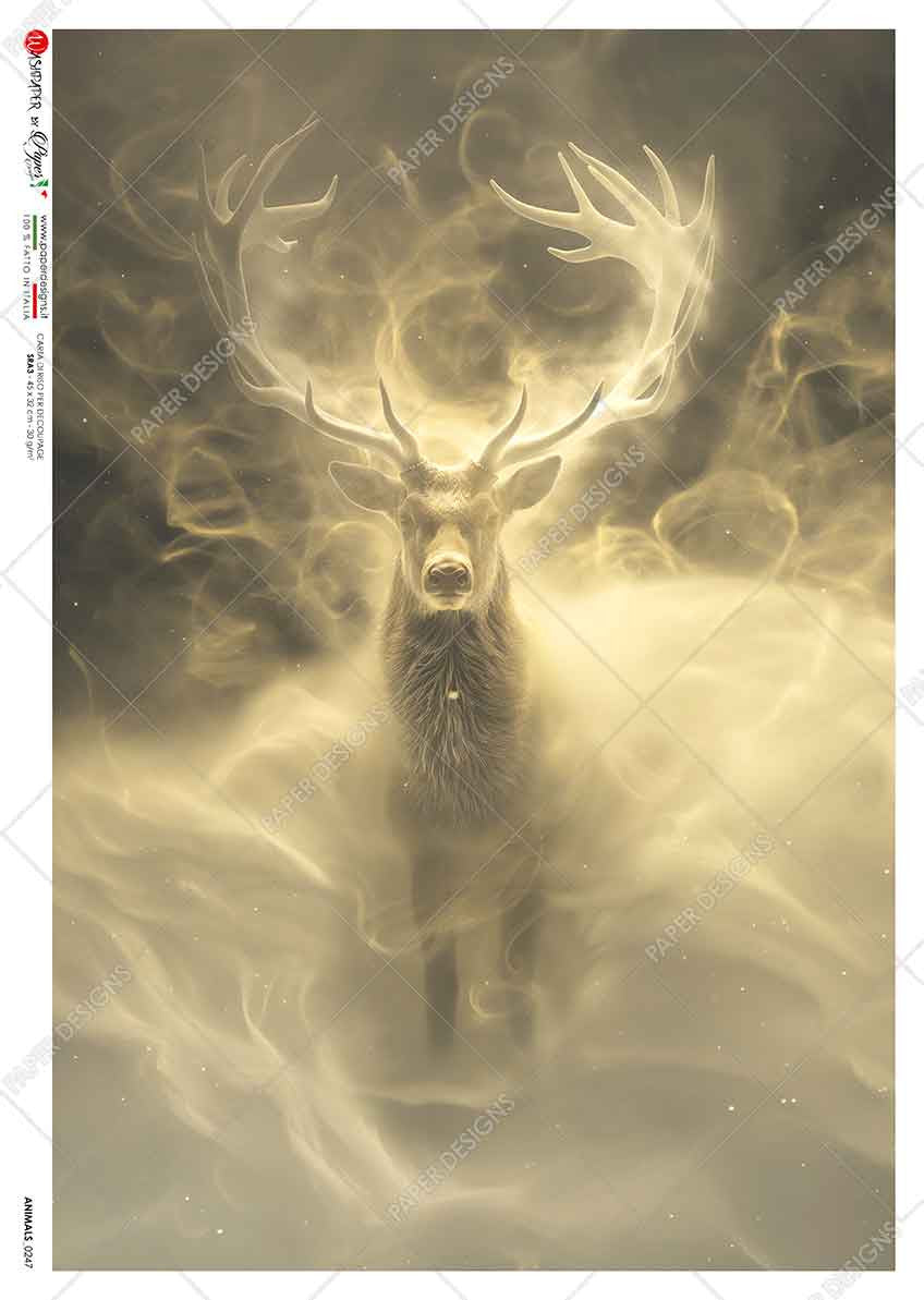 Paper Designs Sepia Spirit Deer Rice Paper