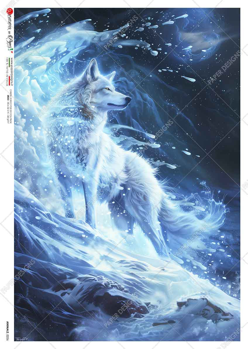 Paper Designs Ice and Wind Spirit Wolf Rice Paper