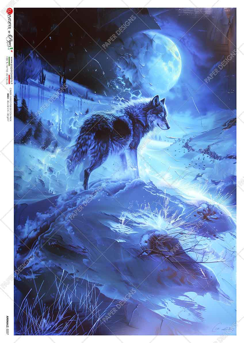 Paper Designs Midnight Terrain Spirit Wolf Rice Paper
