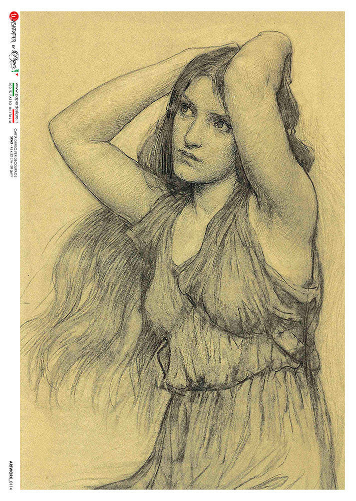 Paper Designs Sepia Classical Portrait Artwork 0114