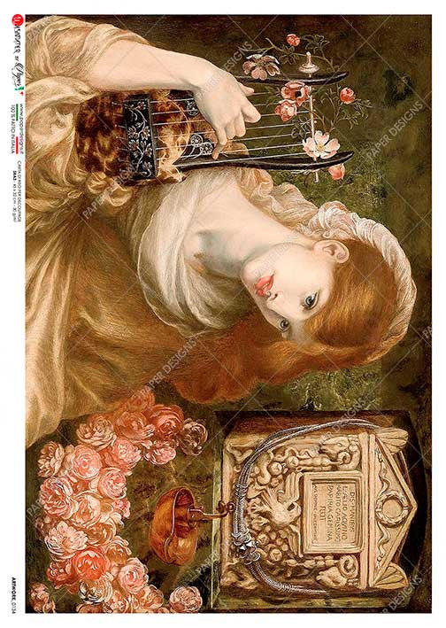Paper Designs Rice Paper Rossetti Roman Widow Artwork 0134