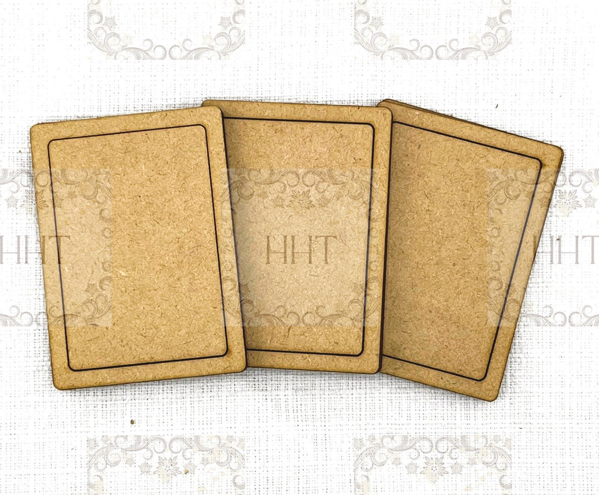 HHT MDF Set of 3 Framed ATC Cards 2.5" x 3.5"