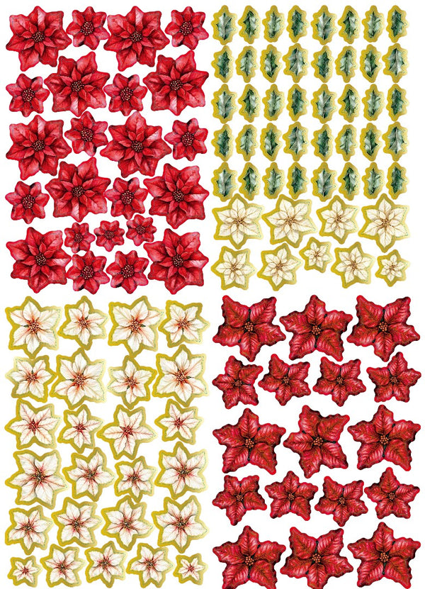 Lablanche 3D Christmas Flowers (Red & Gold)