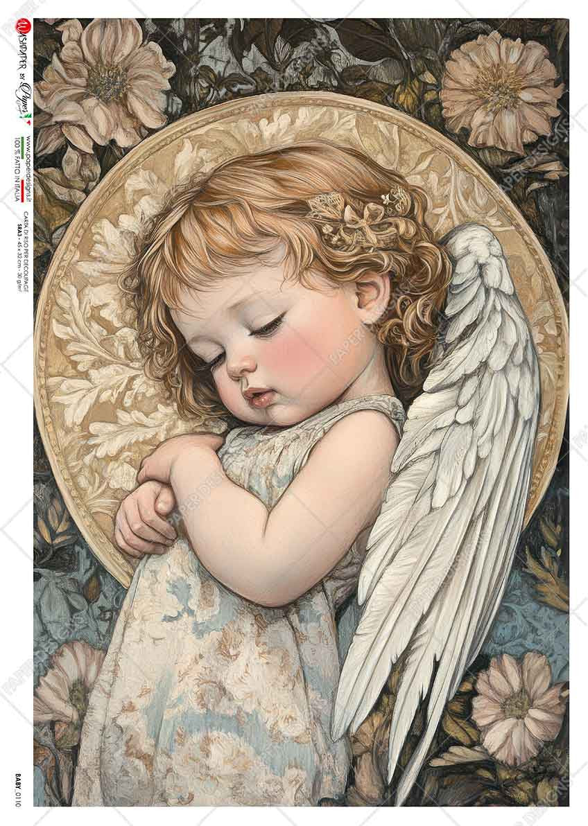 Paper Designs Baby Floral Angel Rice Paper