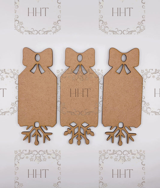 Handcrafted Holiday Traditions Bow Tags MDF Base