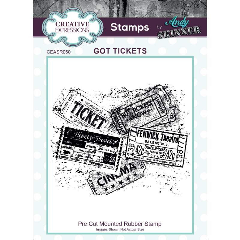 Creative Expressions Andy Skinner Got Tickets Rubber Stamp 3.1 in x 3.9 in
