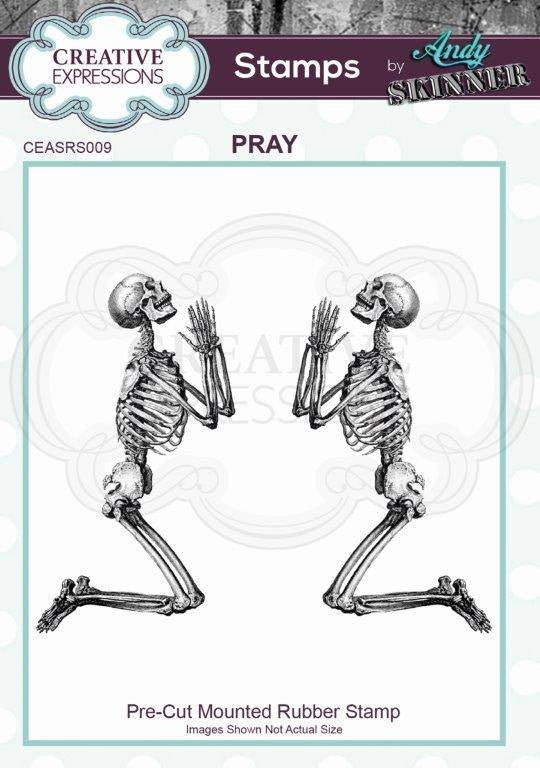 Creative Expressions Andy Skinner Pray 2.5 in x 3.2 in Rubber Stamp
