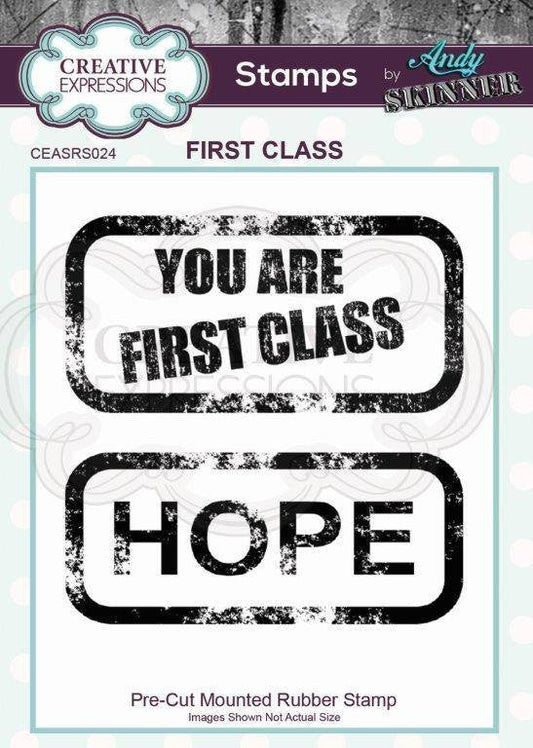 Creative Expressions Andy Skinner First Class in Rubber Stamp 2.0 in x 2.0