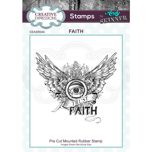 Creative Expressions Andy Skinner Faith Rubber Stamp 3.0 in x 2.6 in