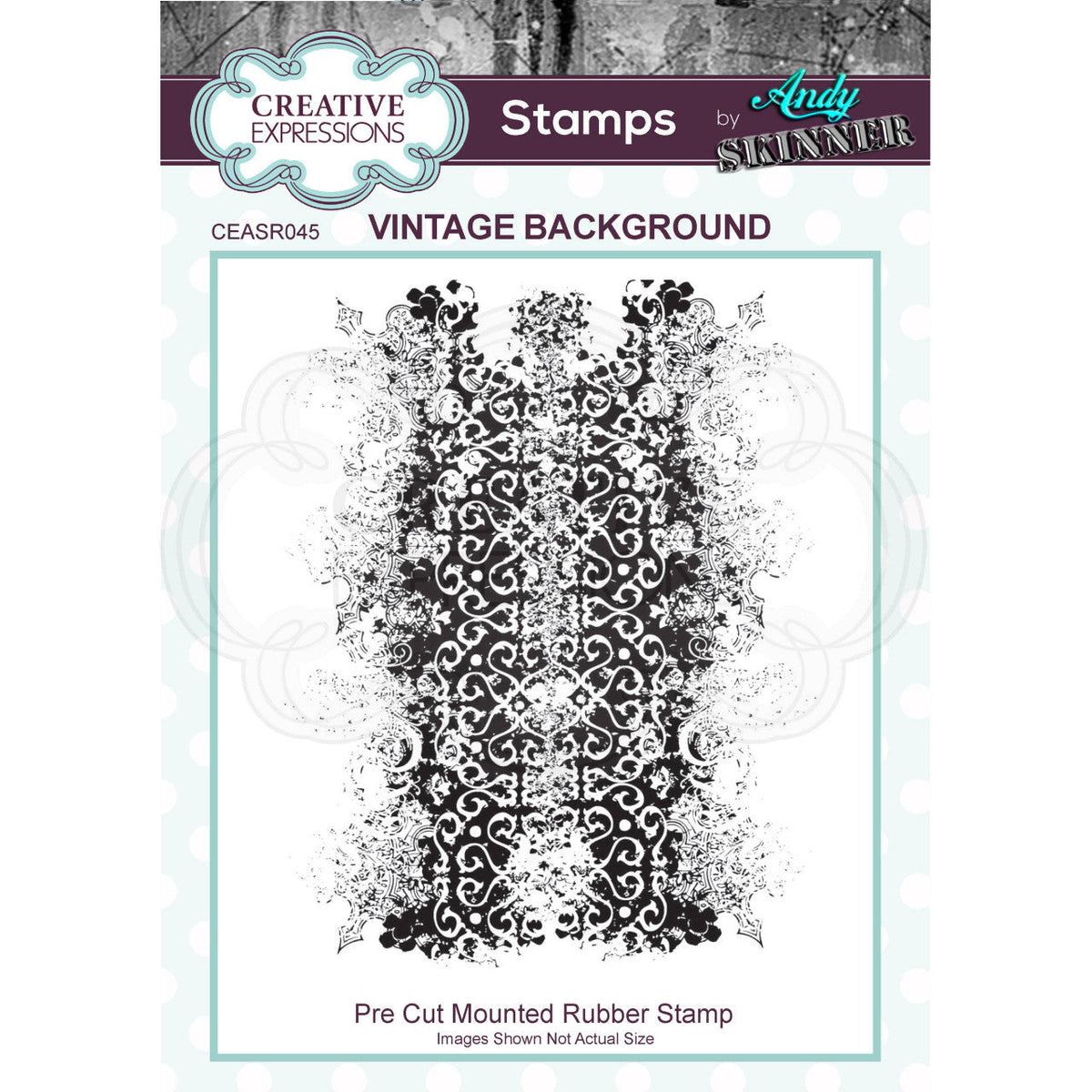 Creative Expressions Andy Skinner Vintage Background Rubber Stamp 3.7 in x 4.8 in