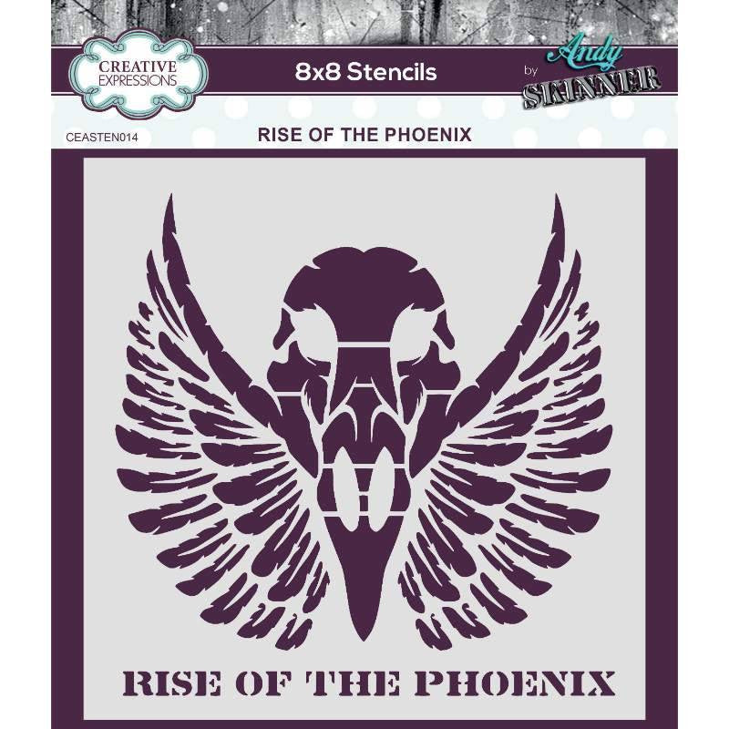 Andy Skinner / Creative Expressions Rise of the Phoenix 8" x 8" Stencil