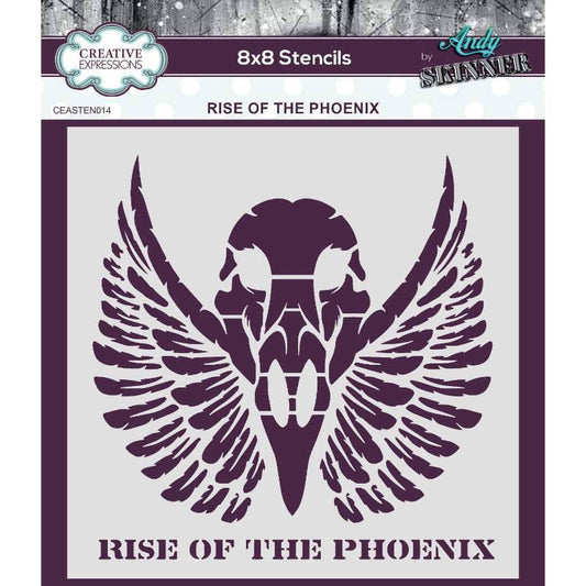 Andy Skinner / Creative Expressions Rise of the Phoenix 8" x 8" Stencil