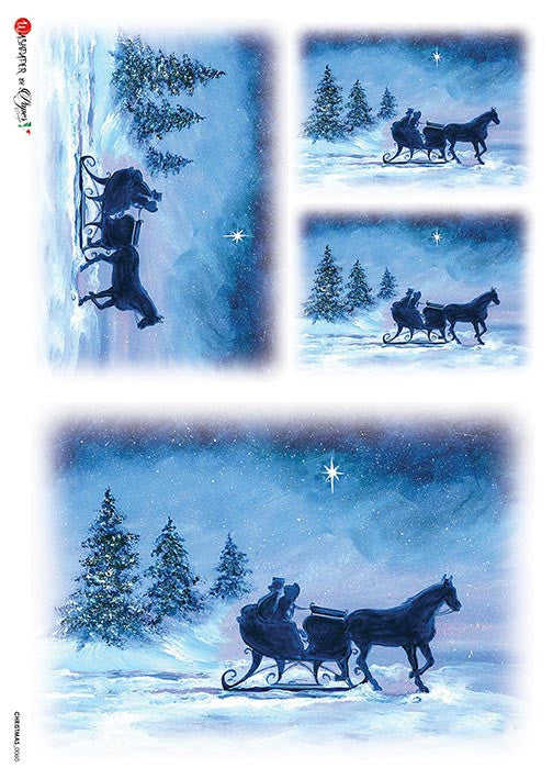 Paper Designs Dashing Through the Snow Rice Paper
