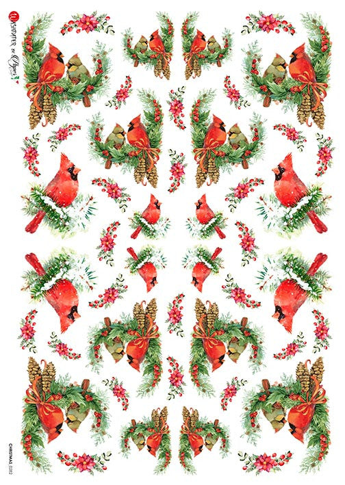 Paper Designs Mini Cardinal Scenes Rice Paper