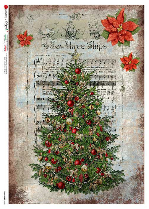 Paper Designs Rice Paper Beautiful Tree PD CHRISTMAS 0340