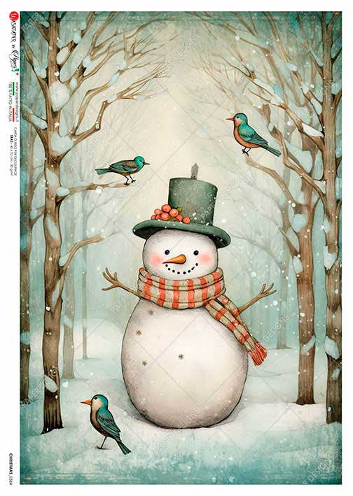 Paper Designs Country Snowman Rice Paper