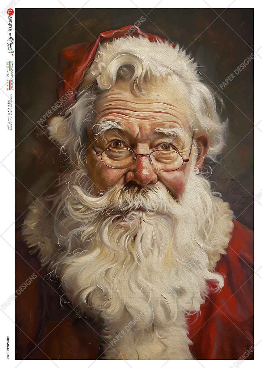 Paper Designs Mischievous Santa Portrait Rice Paper