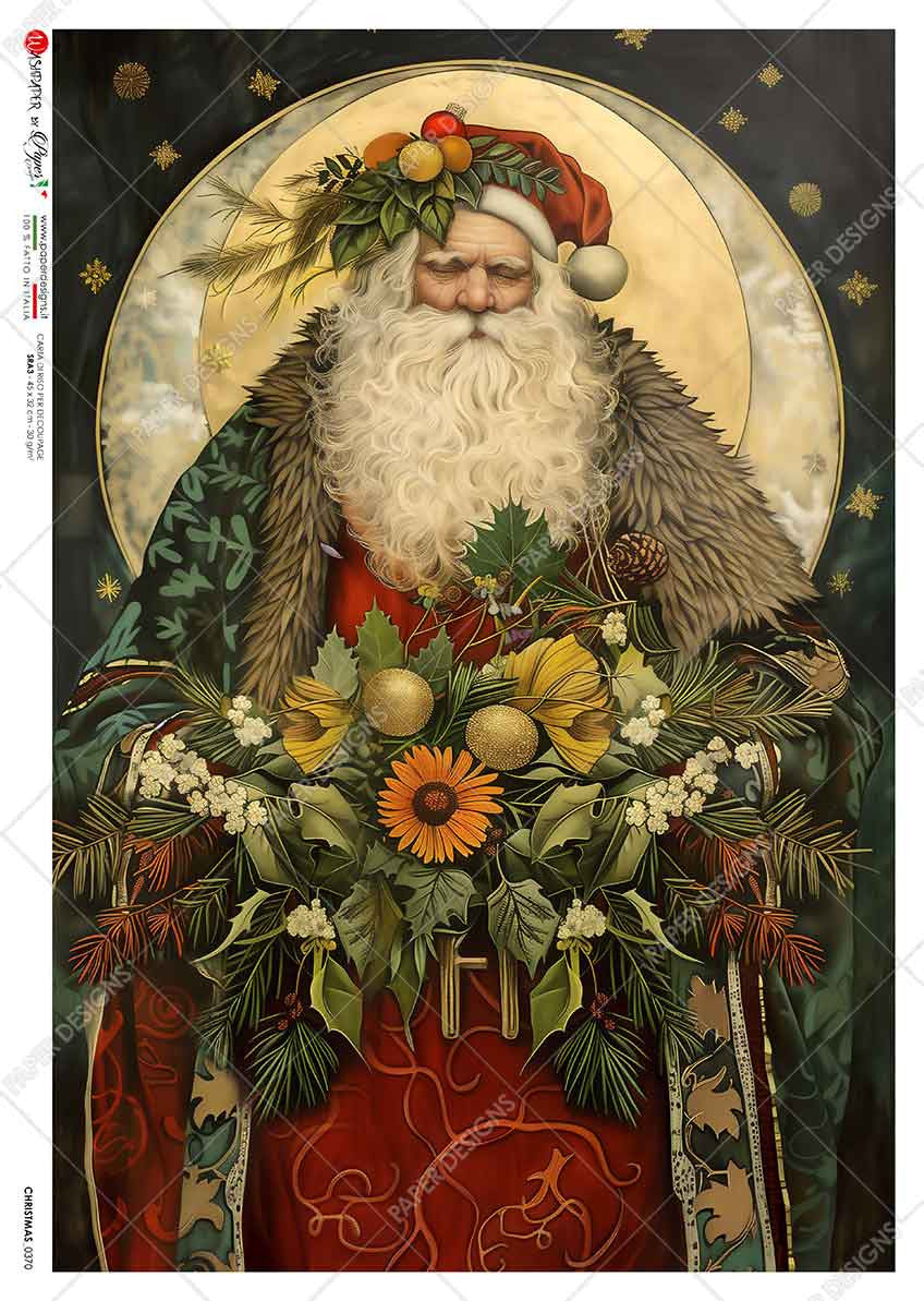 Paper Designs St Nicholas with Flowers IV Rice Paper