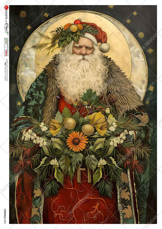 Paper Designs St Nicholas with Flowers IV Rice Paper