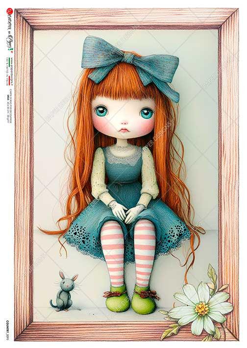 Paper Designs Doll with Mouse Rice Paper