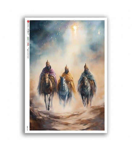 Paper Designs Three Wisemen Approaching Rice Paper