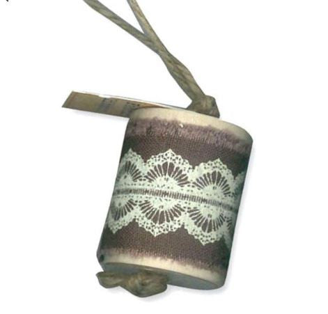 Stamperia Fabric Printed Ribbon - Brown Lace