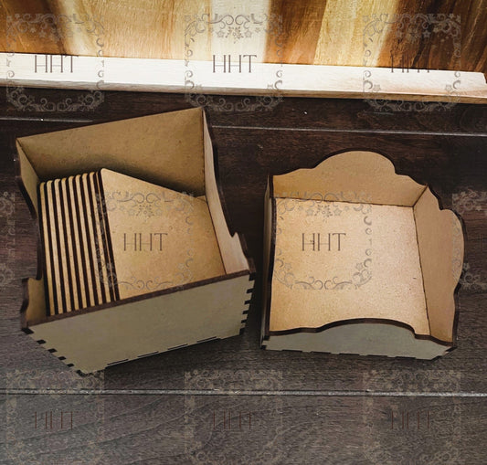 Handcrafted Holiday Traditions MDF Coaster Box with 10 Coasters