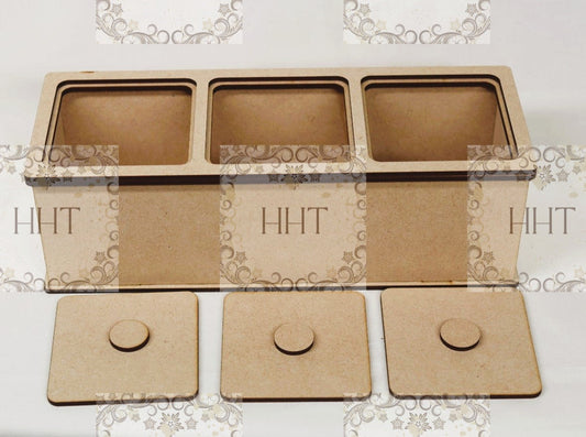 HHT MDF Compartment Organizer Box 9.75" x 3.5" x 3.2"