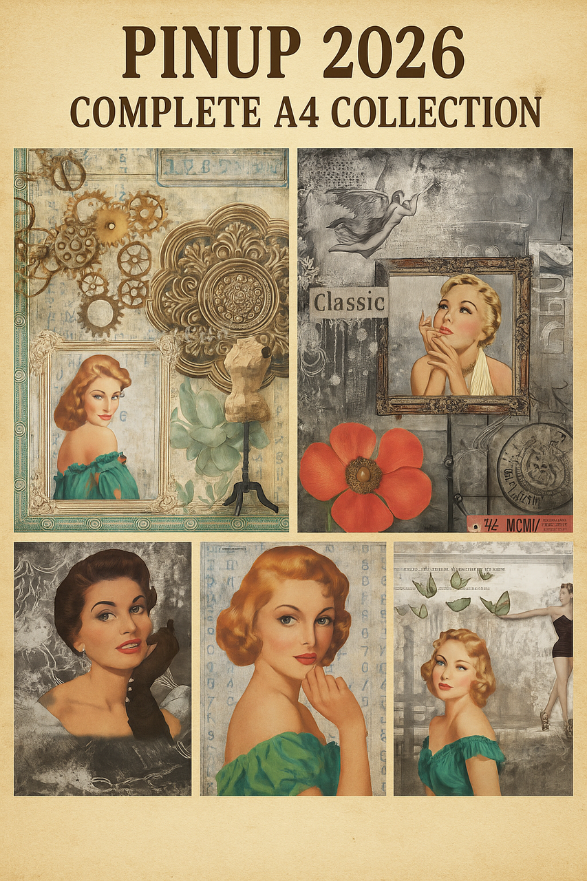 Pinups of 2026 Complete A4 Collection for Retailers (6 designs 10 each A4)