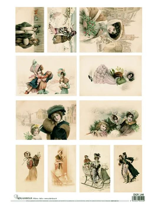 Calambour Vintage Mini Christmas Cards DGR 144 A3