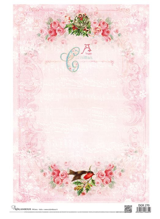 Calambour Pink Christmas Baroque Frame DGR-270 A3