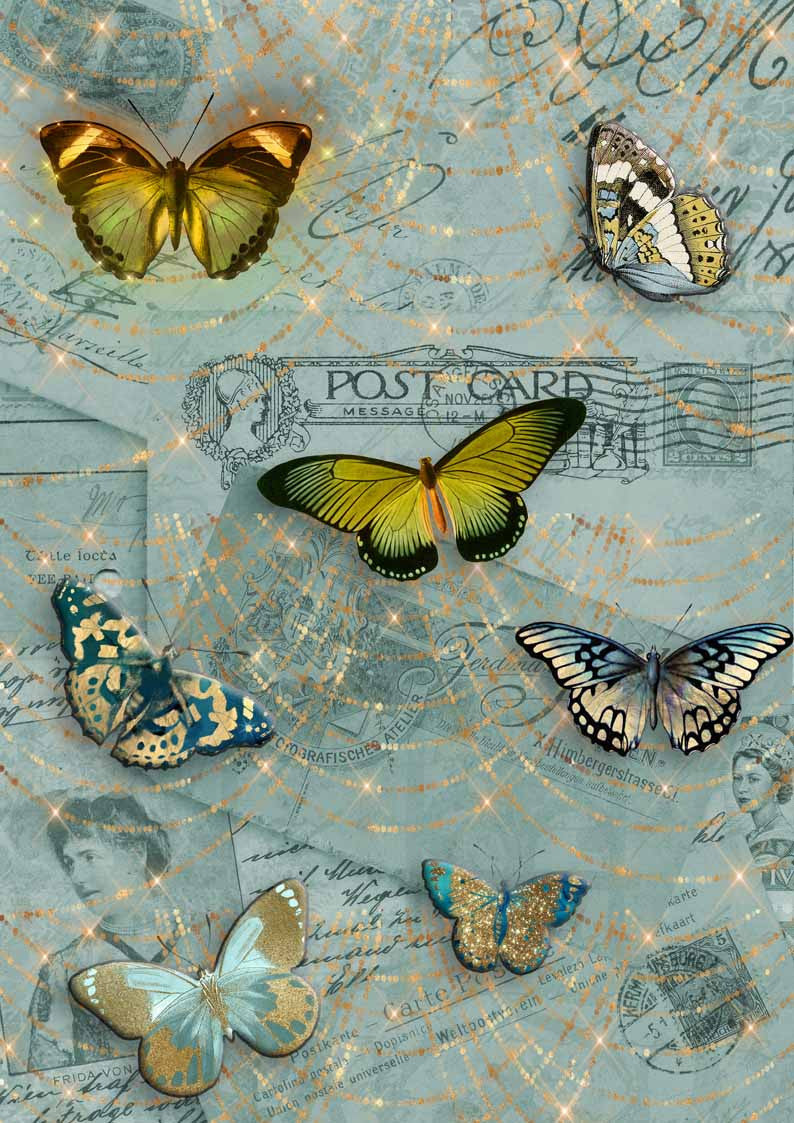 Painted Butterflies on Postcards (Retiring)