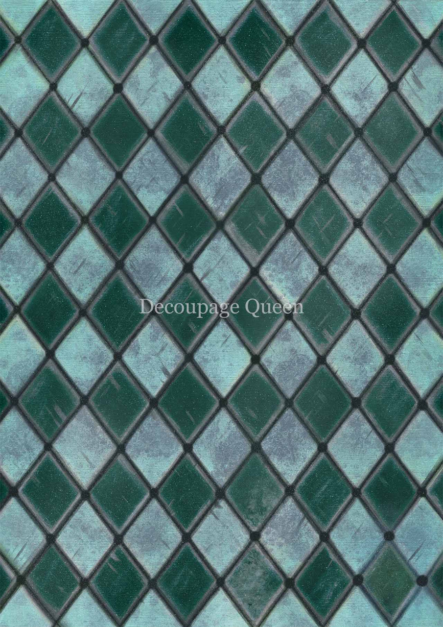 Dainty and the Queen - Teal Handpainted Harlequin