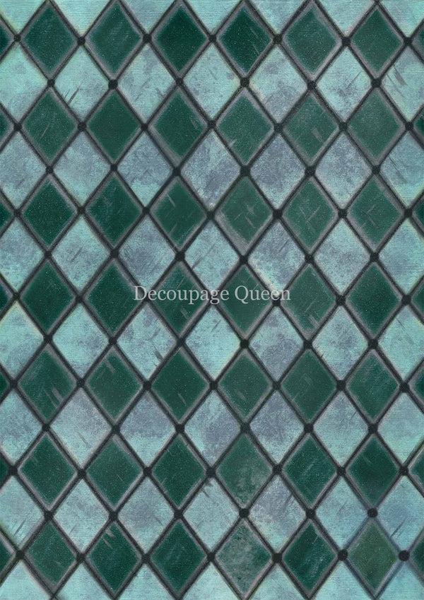 Dainty and the Queen - Teal Handpainted Harlequin