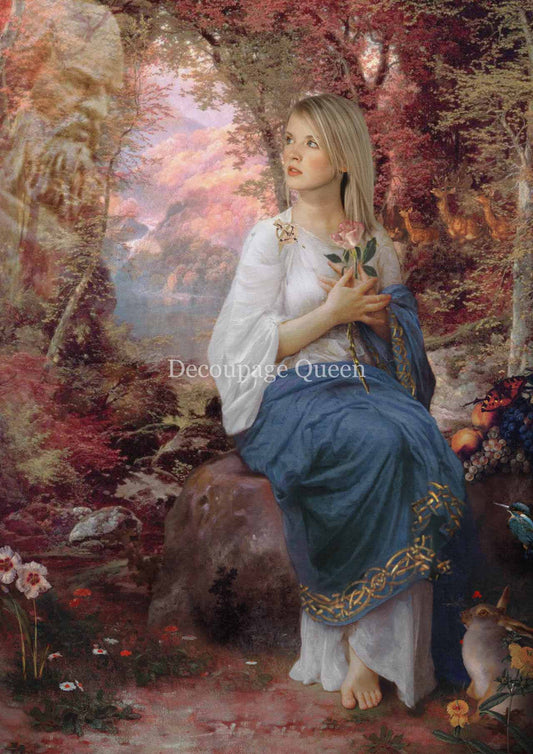 Decoupage Queen Howard David Johnson - Brigit Celtic Goddess of Poetry Rice Paper