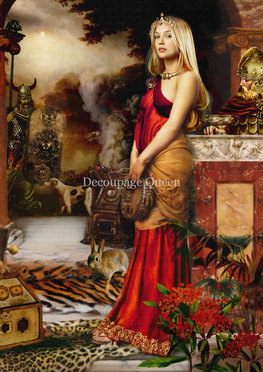 Decoupage Queen Howard David Johnson - Celtic Warrior Queen Boudica Rice Paper