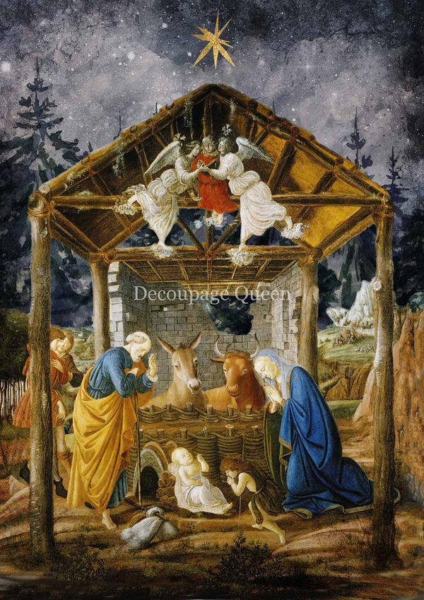 Decoupage Queen Botticelli's Nativity Rice Paper